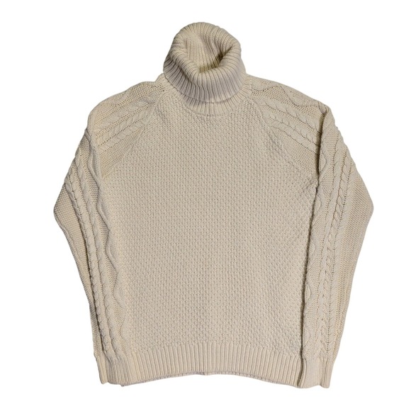 Lauren Ralph Lauren Sweaters - Lauren Ralph Lauren Turtleneck Sweater Womens Size L Cable Waffle Knit Preppy